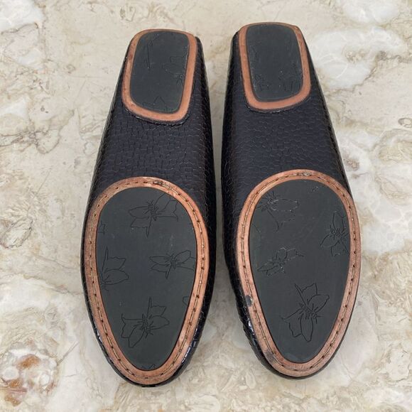 Bruno Magli Snake Embossed Leather Driving Flats Loafers - Picture 13 of 15